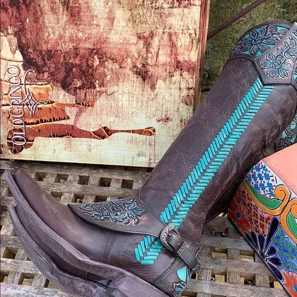 OLD GRINGO NEW With Box Aster Tooling 18” Tall Knee High Western Boots, Size 6.5 - Picture 9 of 14